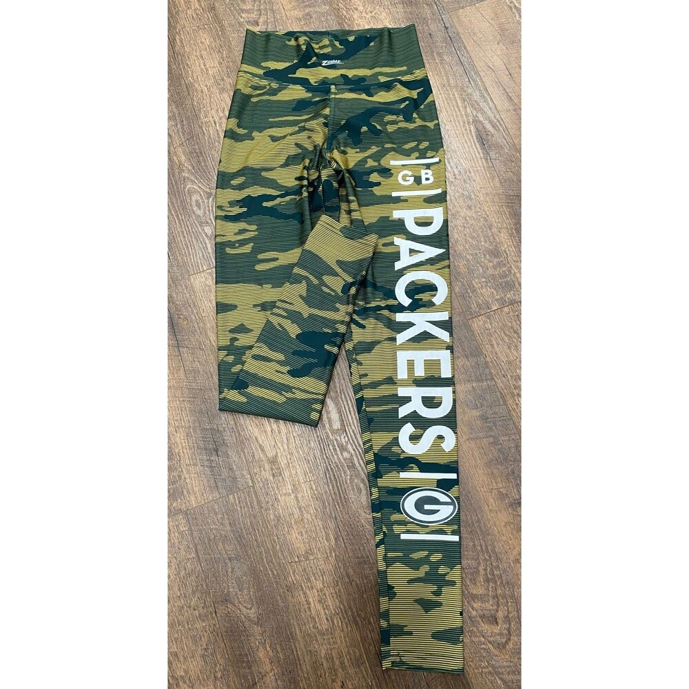 Zubaz Green Bay Packers NFL Women's Medium Camo Legging Tailgating